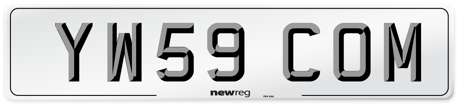 YW59 COM Number Plate from New Reg